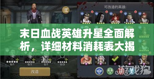 末日血戰(zhàn)英雄升星全面解析，詳細(xì)材料消耗表大揭秘