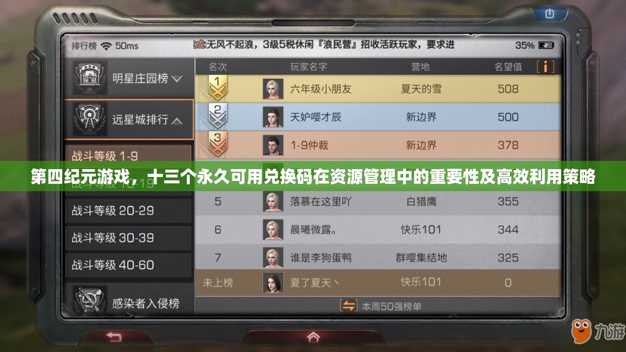 第四紀元游戲，十三個永久可用兌換碼在資源管理中的重要性及高效利用策略