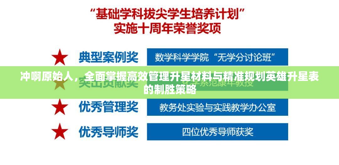 沖啊原始人，全面掌握高效管理升星材料與精準規(guī)劃英雄升星表的制勝策略