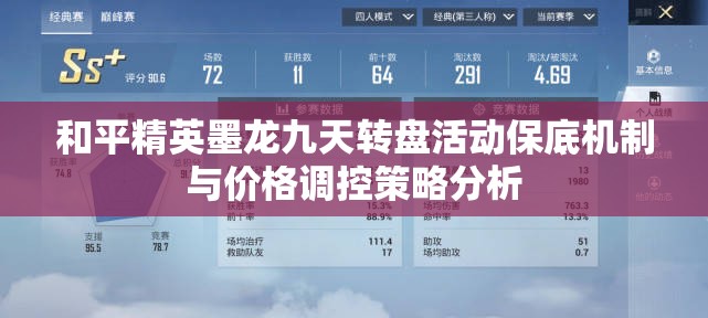 和平精英墨龍九天轉盤活動保底機制與價格調控策略分析