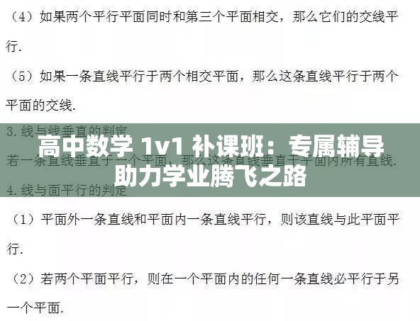 高中數(shù)學(xué) 1v1 補(bǔ)課班：專屬輔導(dǎo)助力學(xué)業(yè)騰飛之路