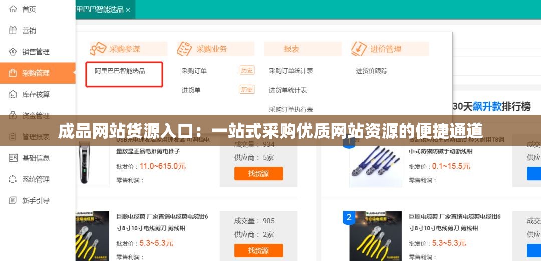 成品網(wǎng)站貨源入口：一站式采購優(yōu)質(zhì)網(wǎng)站資源的便捷通道