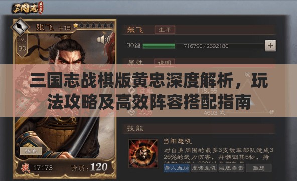三國(guó)志戰(zhàn)棋版黃忠深度解析，玩法攻略及高效陣容搭配指南