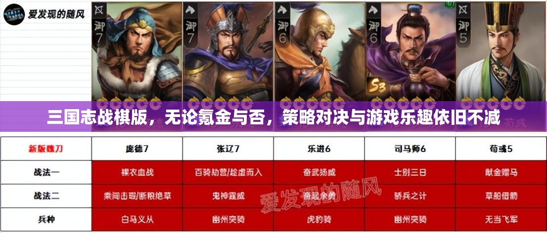 三國(guó)志戰(zhàn)棋版，無(wú)論氪金與否，策略對(duì)決與游戲樂(lè)趣依舊不減