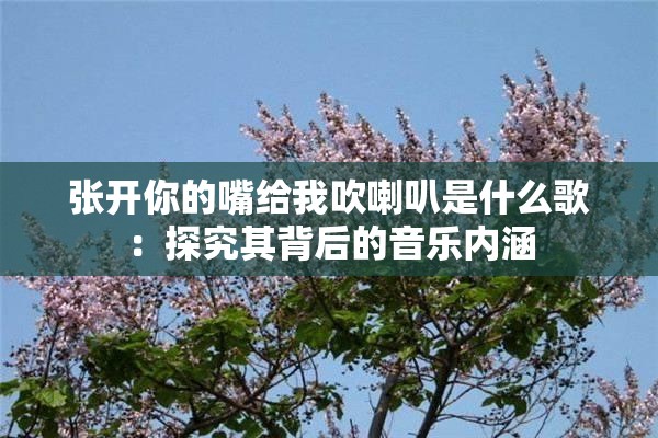 張開(kāi)你的嘴給我吹喇叭是什么歌：探究其背后的音樂(lè)內(nèi)涵