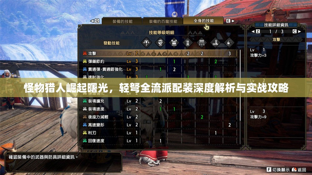 怪物獵人崛起曙光，輕弩全流派配裝深度解析與實戰(zhàn)攻略