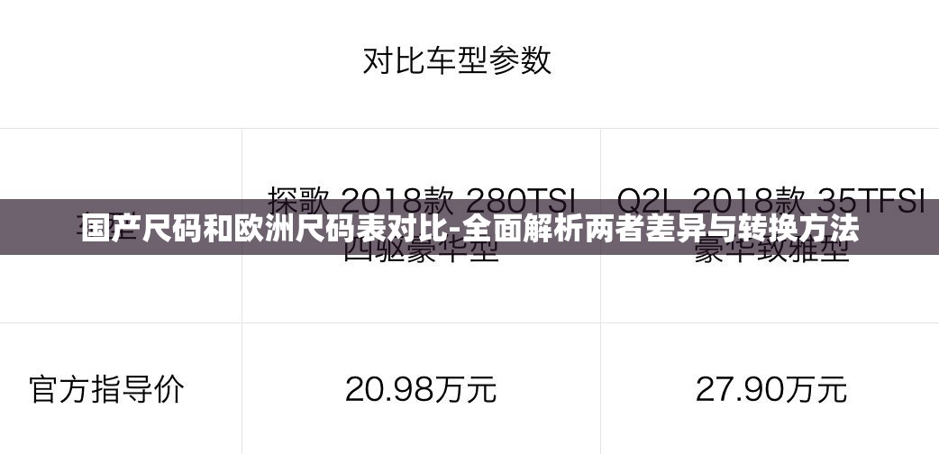國產(chǎn)尺碼和歐洲尺碼表對比-全面解析兩者差異與轉(zhuǎn)換方法