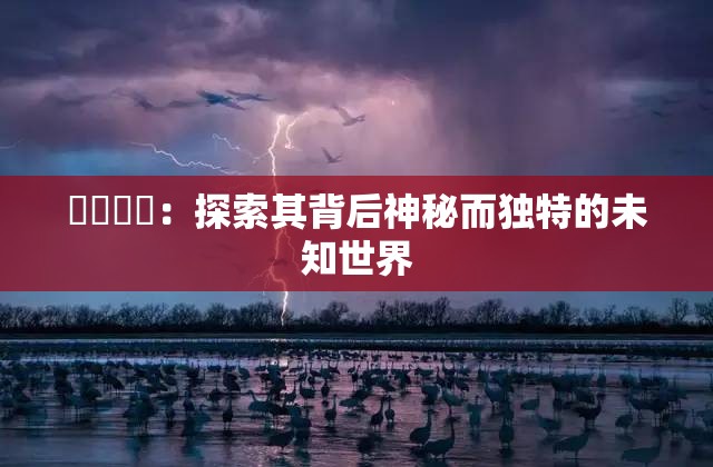 氺茤茤茤：探索其背后神秘而獨特的未知世界