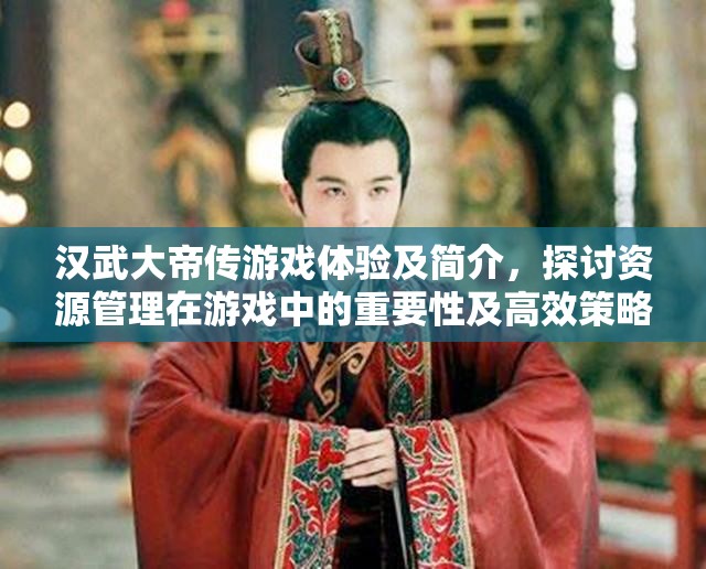 漢武大帝傳游戲體驗及簡介，探討資源管理在游戲中的重要性及高效策略