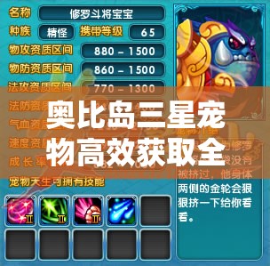 奧比島三星寵物高效獲取全攻略，助你解鎖心儀的夢(mèng)幻寵物伙伴