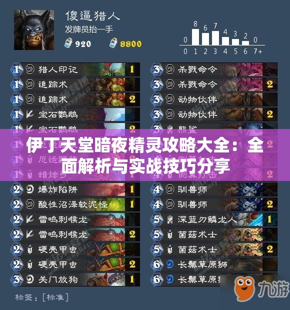 伊丁天堂暗夜精靈攻略大全：全面解析與實戰(zhàn)技巧分享