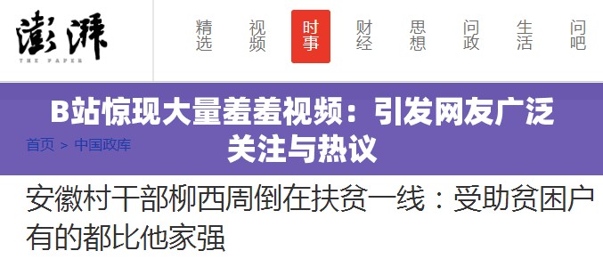 B站驚現(xiàn)大量羞羞視頻：引發(fā)網(wǎng)友廣泛關(guān)注與熱議