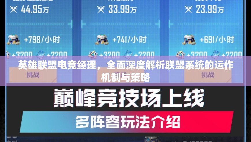 英雄聯(lián)盟電競(jìng)經(jīng)理，全面深度解析聯(lián)盟系統(tǒng)的運(yùn)作機(jī)制與策略