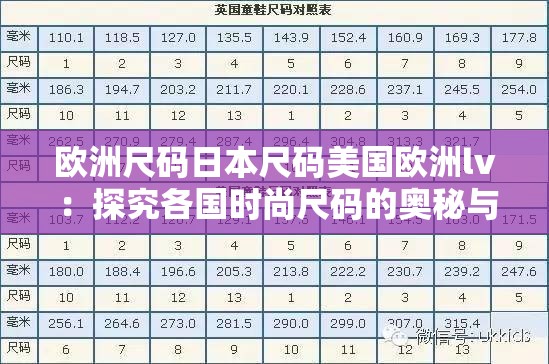 歐洲尺碼日本尺碼美國歐洲lv ：探究各國時尚尺碼的奧秘與差異
