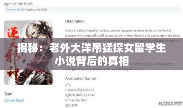揭秘：老外大洋吊猛探女留學生小說背后的真相