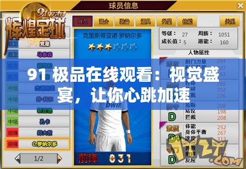 91 極品在線觀看：視覺盛宴，讓你心跳加速