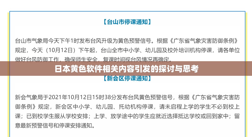 日本黃色軟件相關(guān)內(nèi)容引發(fā)的探討與思考