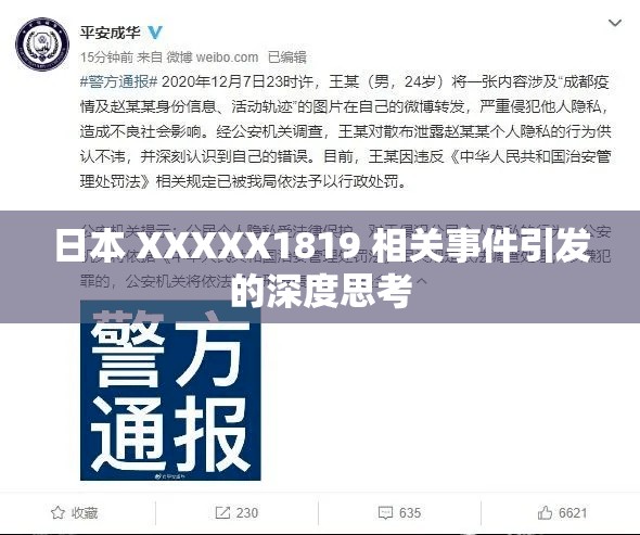 日本 XXXXX1819 相關(guān)事件引發(fā)的深度思考