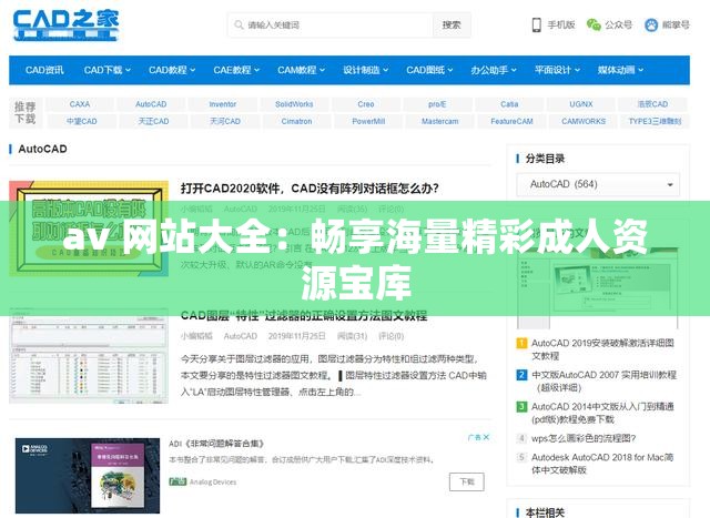 av 網(wǎng)站大全：暢享海量精彩成人資源寶庫