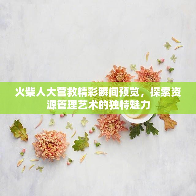 火柴人大營(yíng)救精彩瞬間預(yù)覽，探索資源管理藝術(shù)的獨(dú)特魅力