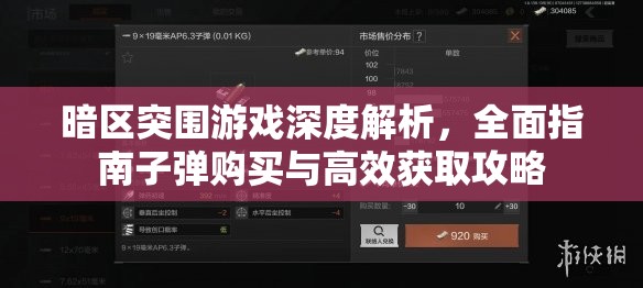 暗區(qū)突圍游戲深度解析，全面指南子彈購買與高效獲取攻略