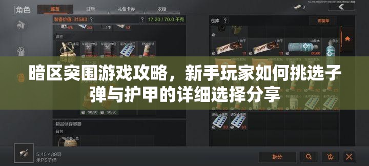 暗區(qū)突圍游戲攻略，新手玩家如何挑選子彈與護(hù)甲的詳細(xì)選擇分享