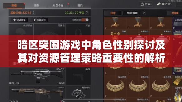 暗區(qū)突圍游戲中角色性別探討及其對資源管理策略重要性的解析
