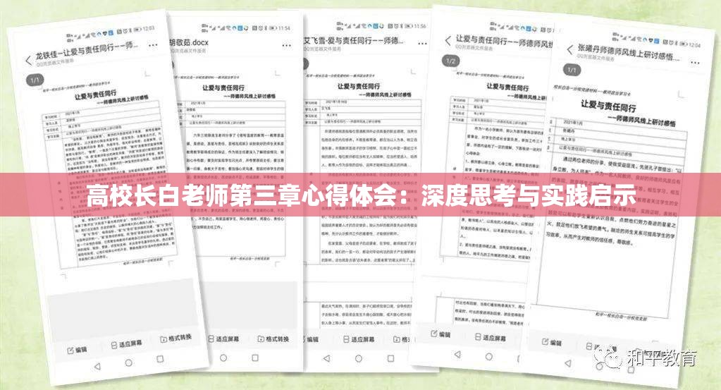 高校長白老師第三章心得體會：深度思考與實踐啟示