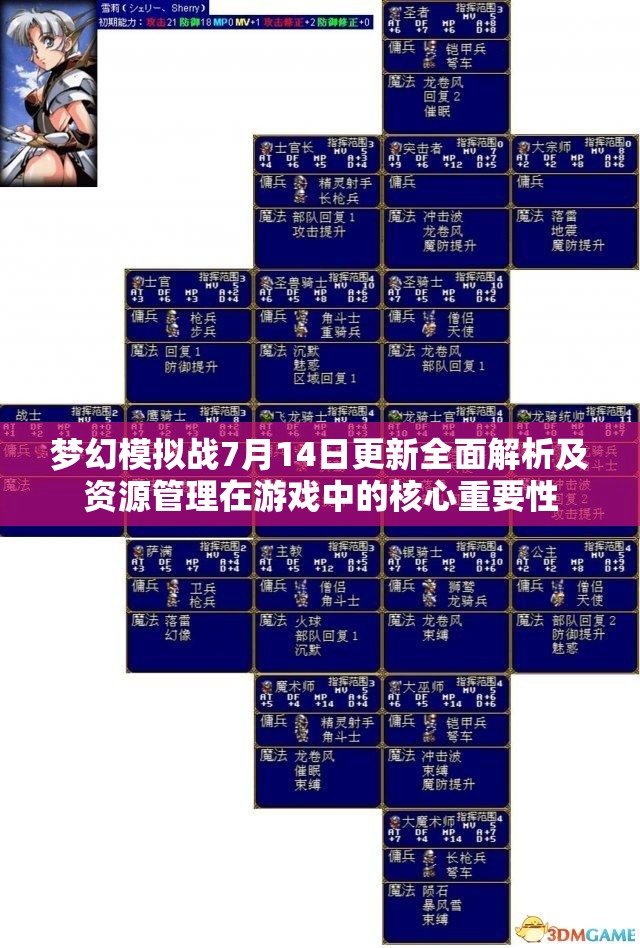 夢幻模擬戰(zhàn)7月14日更新全面解析及資源管理在游戲中的核心重要性