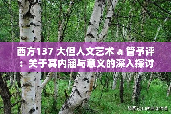 西方137 大但人文藝術(shù) a 管予評：關(guān)于其內(nèi)涵與意義的深入探討