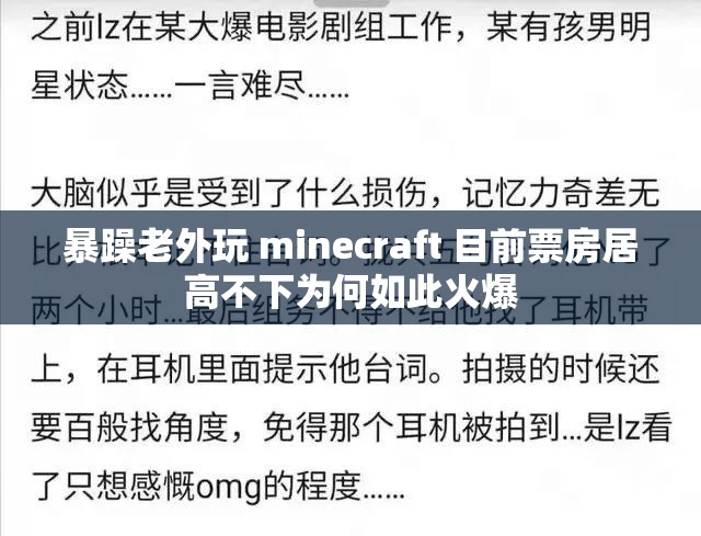 暴躁老外玩 minecraft 目前票房居高不下為何如此火爆