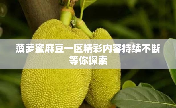 菠蘿蜜麻豆一區(qū)精彩內(nèi)容持續(xù)不斷等你探索