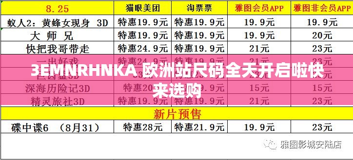 3EMNRHNKA 歐洲站尺碼全天開啟啦快來選購