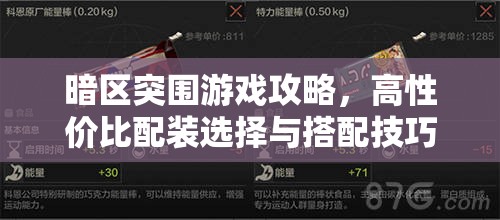 暗區(qū)突圍游戲攻略，高性價(jià)比配裝選擇與搭配技巧全面大揭秘
