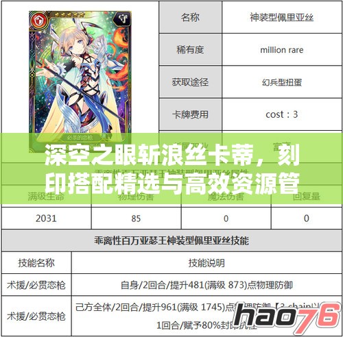 深空之眼斬浪絲卡蒂，刻印搭配精選與高效資源管理策略指南
