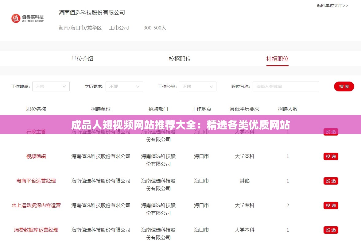 成品人短視頻網(wǎng)站推薦大全：精選各類優(yōu)質(zhì)網(wǎng)站