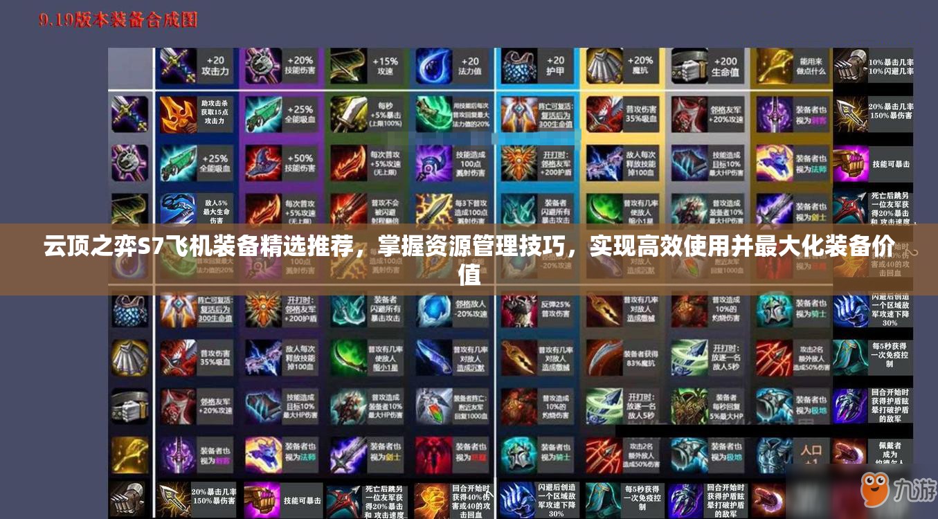 云頂之弈S7飛機(jī)裝備精選推薦，掌握資源管理技巧，實(shí)現(xiàn)高效使用并最大化裝備價(jià)值