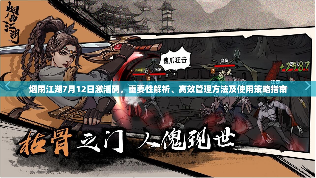 煙雨江湖7月12日激活碼，重要性解析、高效管理方法及使用策略指南