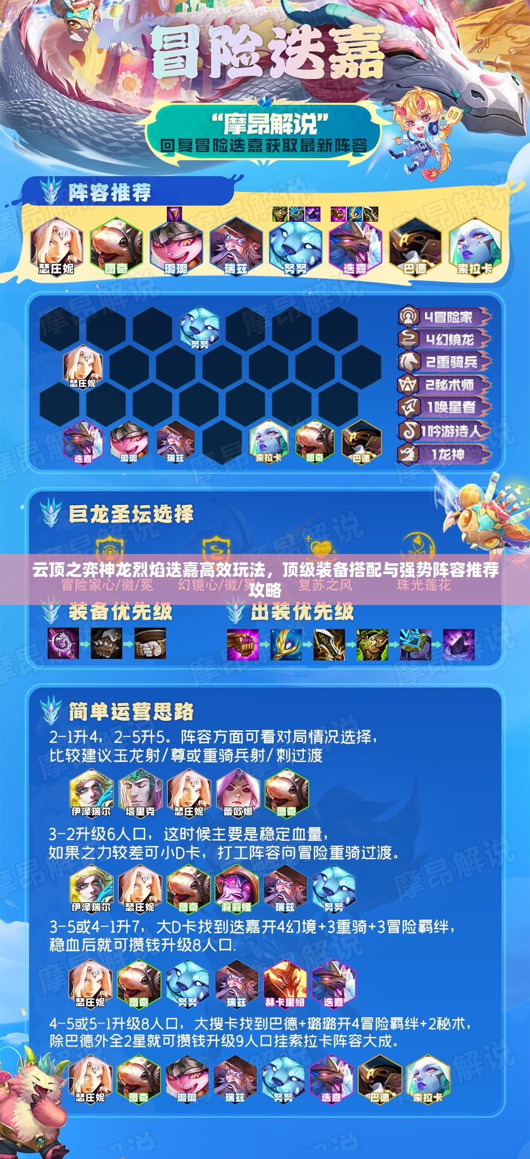 云頂之弈神龍烈焰迭嘉高效玩法，頂級裝備搭配與強(qiáng)勢陣容推薦攻略