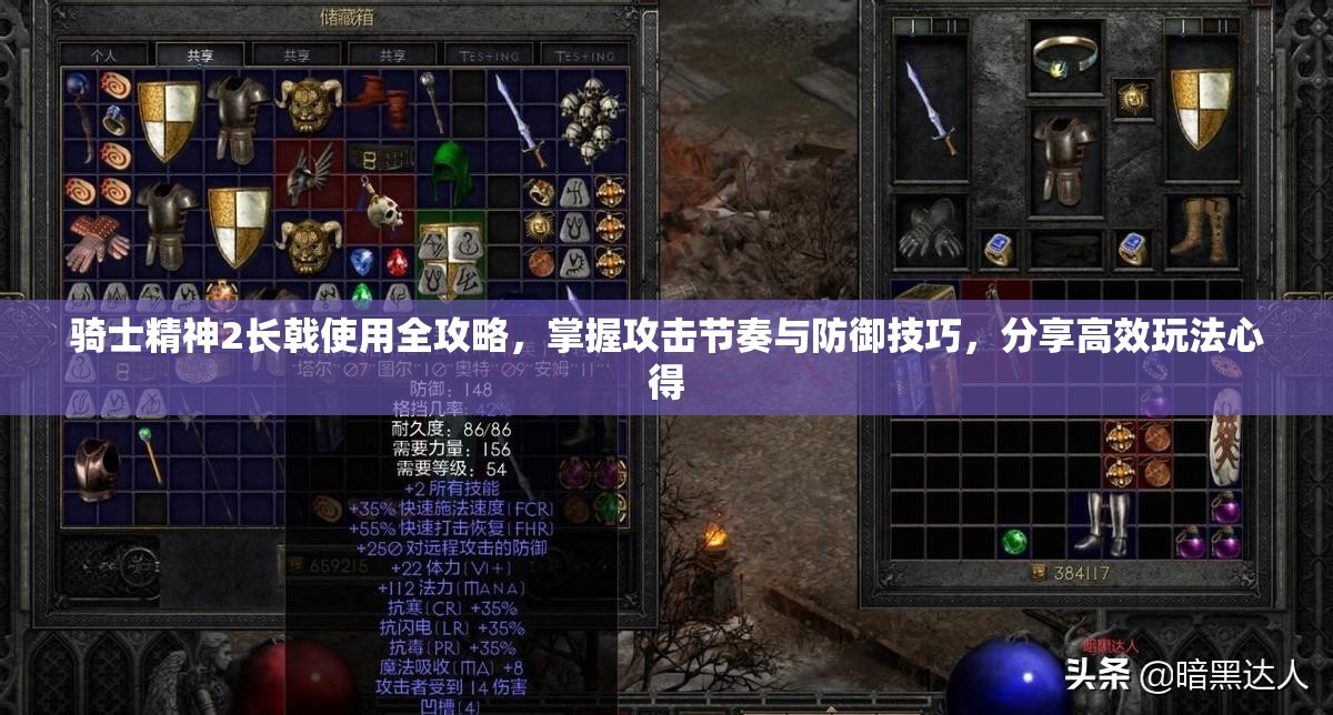 騎士精神2長(zhǎng)戟使用全攻略，掌握攻擊節(jié)奏與防御技巧，分享高效玩法心得