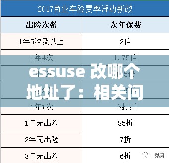 essuse 改哪個地址了：相關(guān)問題探討與解析
