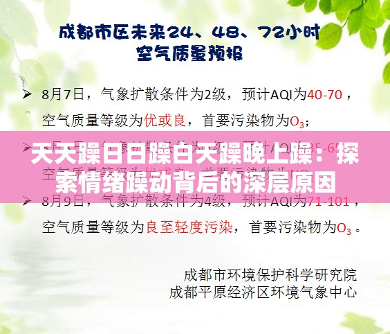 天天躁日日躁白天躁晚上躁：探索情緒躁動(dòng)背后的深層原因