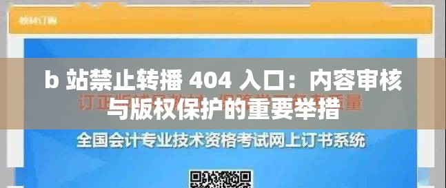 b 站禁止轉(zhuǎn)播 404 入口：內(nèi)容審核與版權(quán)保護的重要舉措