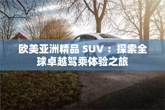 歐美亞洲精品 SUV ：探索全球卓越駕乘體驗之旅
