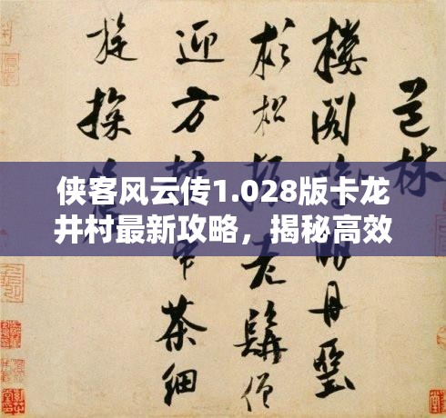 俠客風(fēng)云傳1.028版卡龍井村最新攻略，揭秘高效資源管理的藝術(shù)技巧