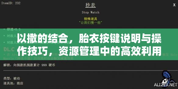 以撒的結(jié)合，胎衣按鍵說明與操作技巧，資源管理中的高效利用策略解析