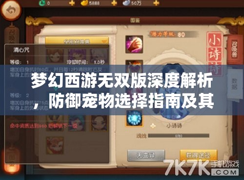 夢(mèng)幻西游無(wú)雙版深度解析，防御寵物選擇指南及其資源管理重要性與實(shí)戰(zhàn)策略