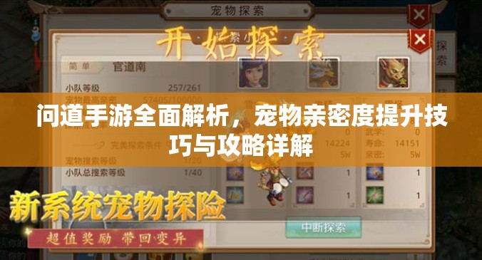 問道手游全面解析，寵物親密度提升技巧與攻略詳解