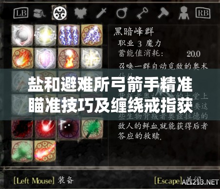 鹽和避難所弓箭手精準(zhǔn)瞄準(zhǔn)技巧及纏繞戒指獲取方法全面攻略解析