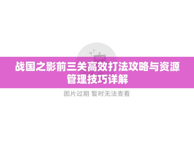戰(zhàn)國之影前三關高效打法攻略與資源管理技巧詳解